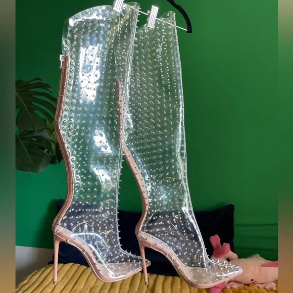 Steve Madden Shoes Steve Madden Vavas Clear Spike Studs Back